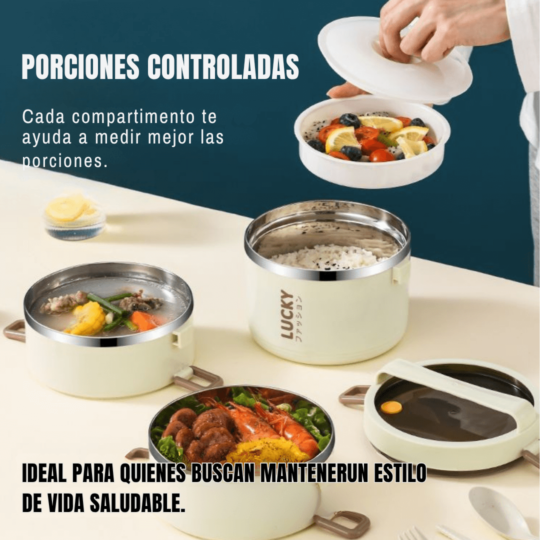 SUPER COMBO x3 PORTA COMIDAS TERMICOS + MALETA Y KIT TORTILLERO-CUBIERTOS ¡GRATIS!