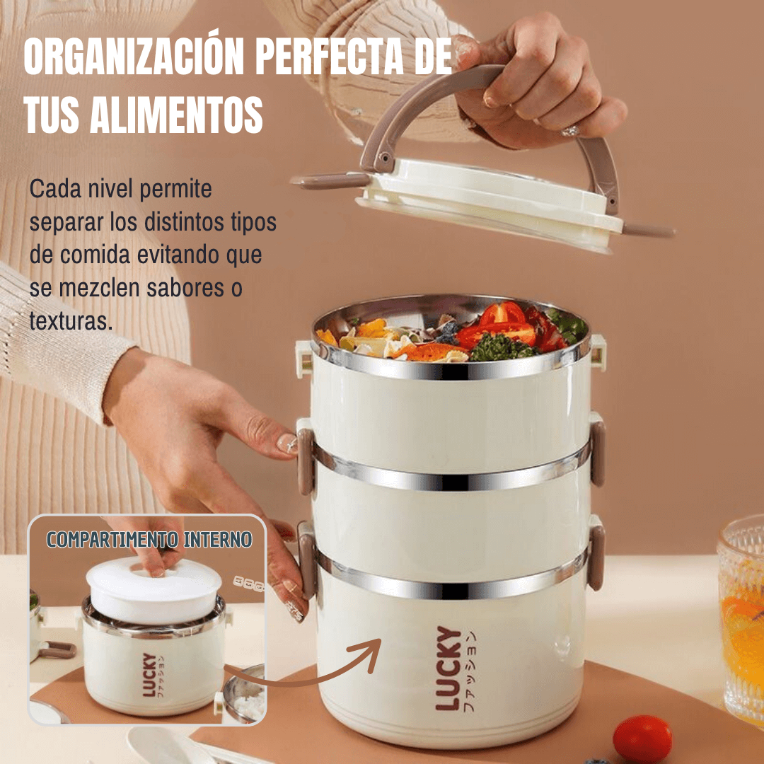 SUPER COMBO x3 PORTA COMIDAS TERMICOS + MALETA Y KIT TORTILLERO-CUBIERTOS ¡GRATIS!