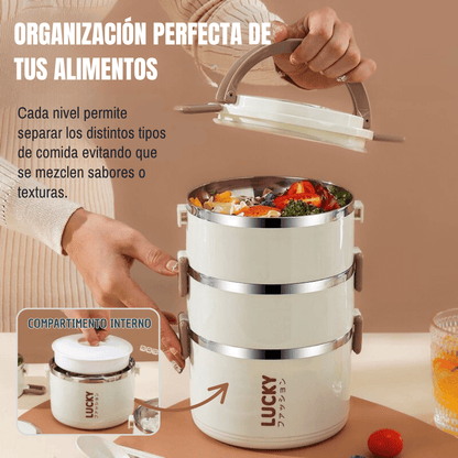 SUPER COMBO x3 PORTA COMIDAS TERMICOS + MALETA Y KIT TORTILLERO-CUBIERTOS ¡GRATIS!