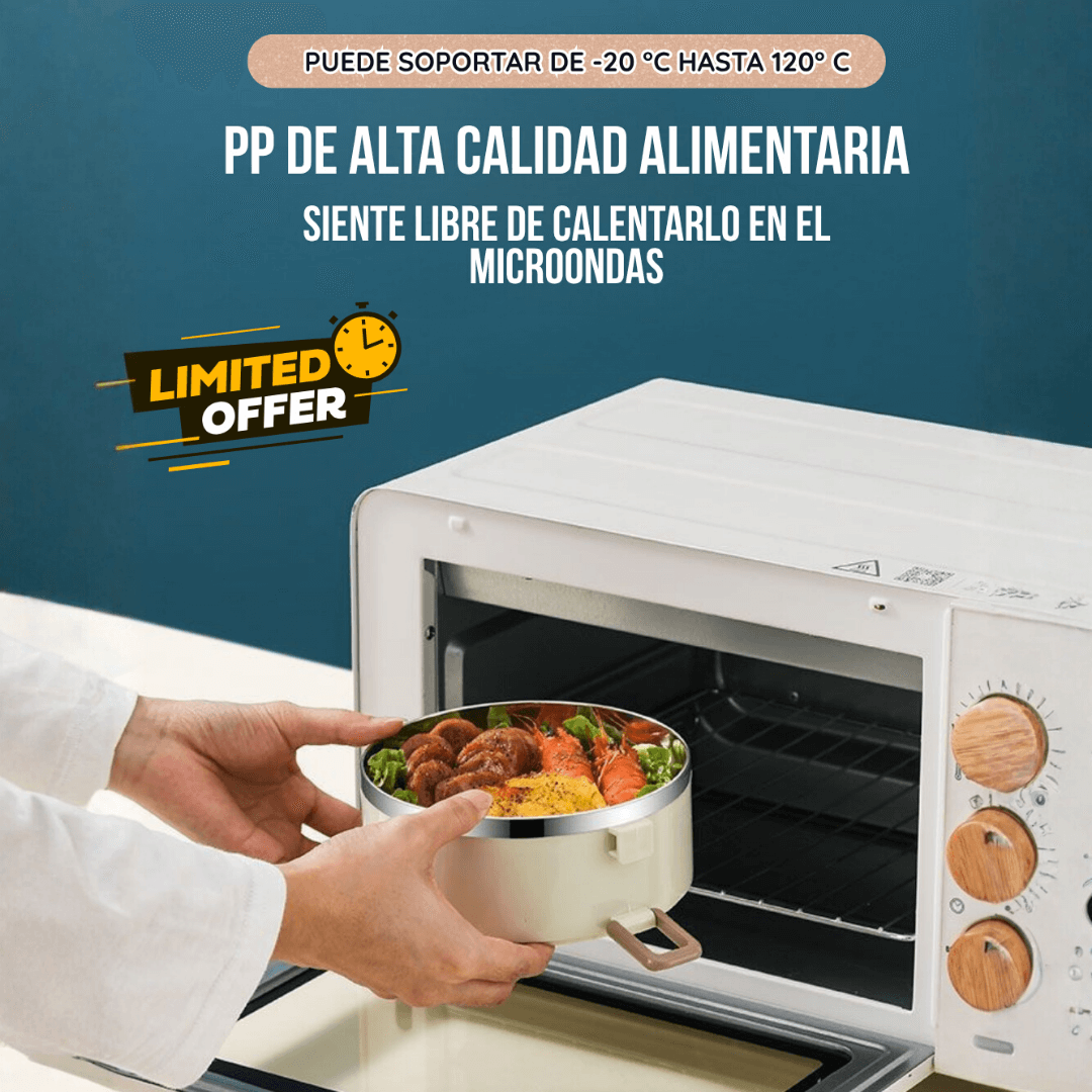 SUPER COMBO x3 PORTA COMIDAS TERMICOS + MALETA Y KIT TORTILLERO-CUBIERTOS ¡GRATIS!