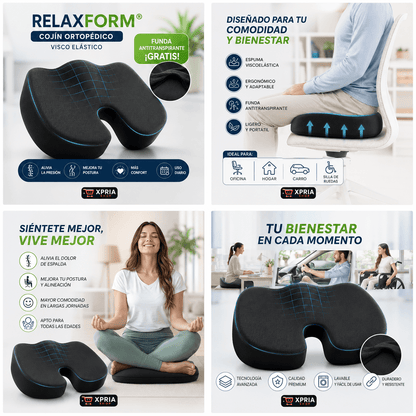 RELAXFORM®: COJÍN ORTOPEDICO VISCO ESLASTICO + FUNDA ANTITRANSPIRANTE ¡GRATIS!