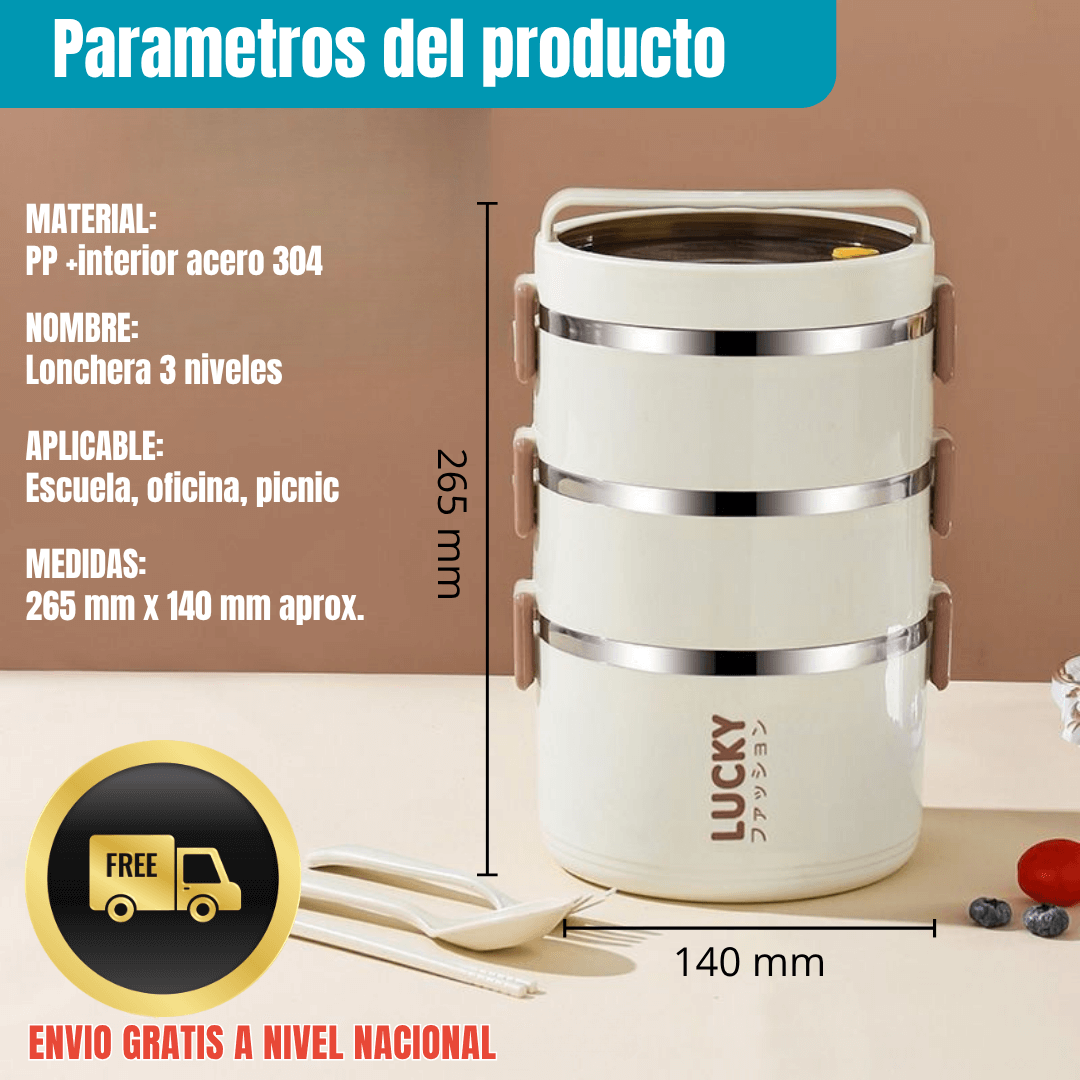 SUPER COMBO x3 PORTA COMIDAS TERMICOS + MALETA Y KIT TORTILLERO-CUBIERTOS ¡GRATIS!