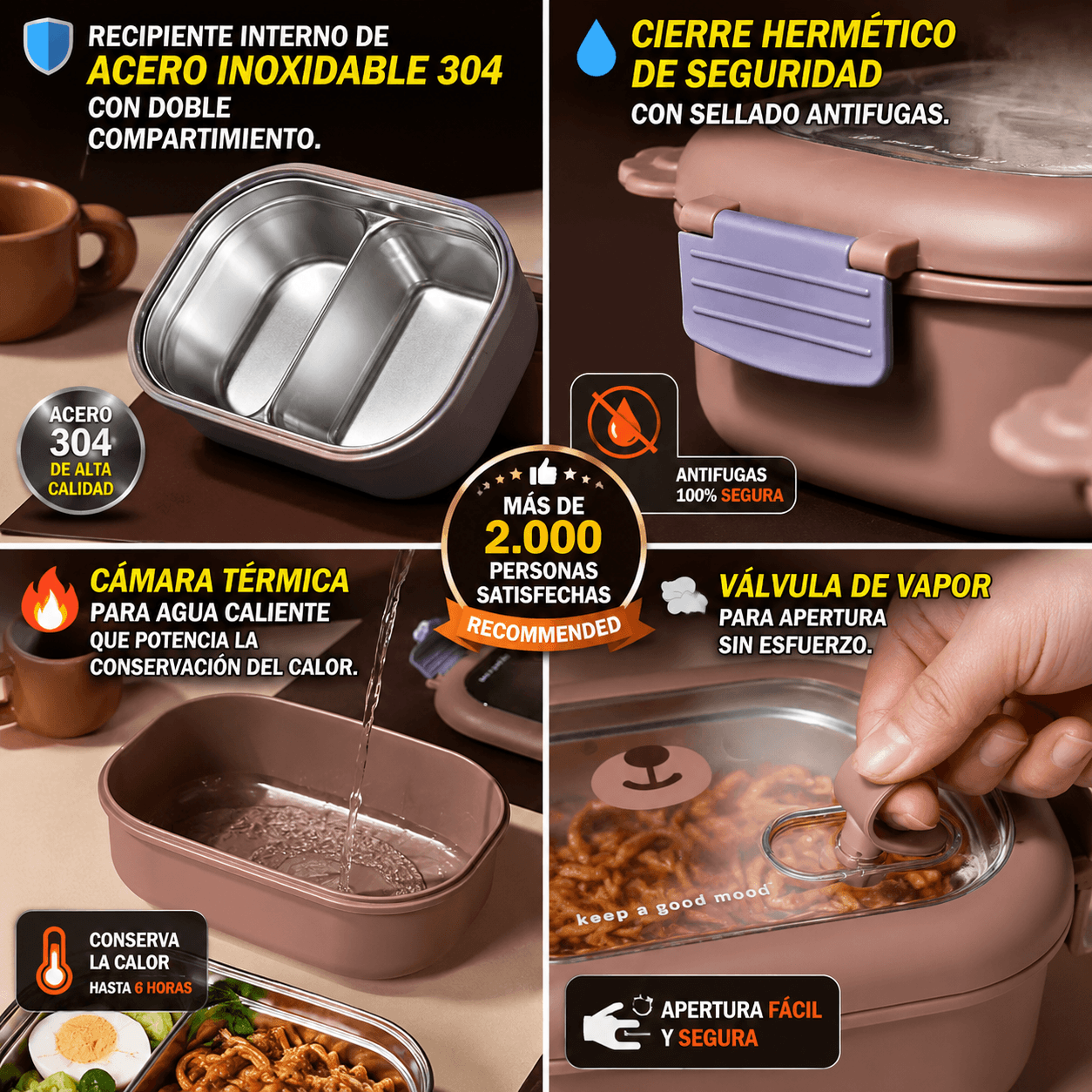 BearLunch™: PORTACOMIDA TERMICO - CALIENTE Y FRESCA EN CUALQUIER LUGAR