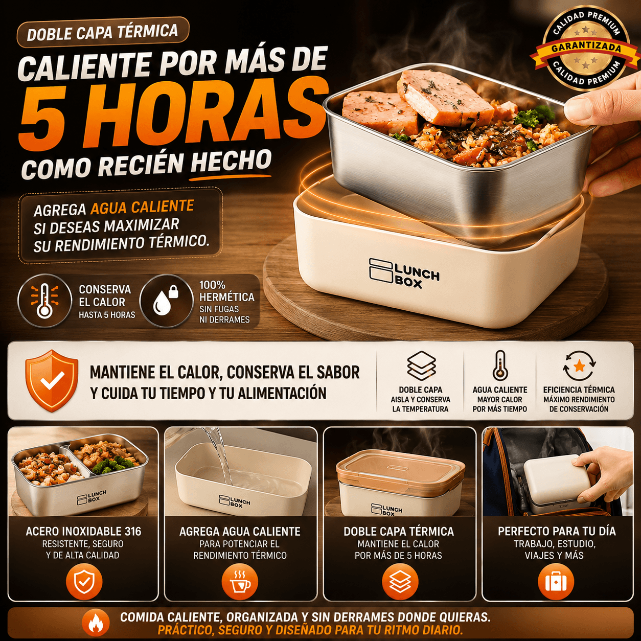 SUPER COMBO x3 PORTA COMIDAS TERMICOS + MALETA ISOTÉRMICA Y ¡OBSEQUIO!