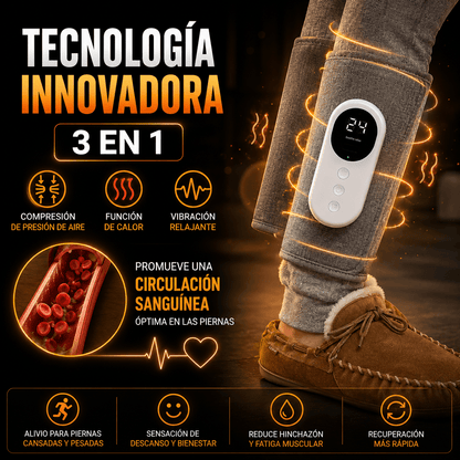 ALIVIOMAX | MASAJEADOR  PARA PIERNAS CANSADAS CON TECNOLOGÍA DE COMPRESIÓN, AIRE Y CALOR