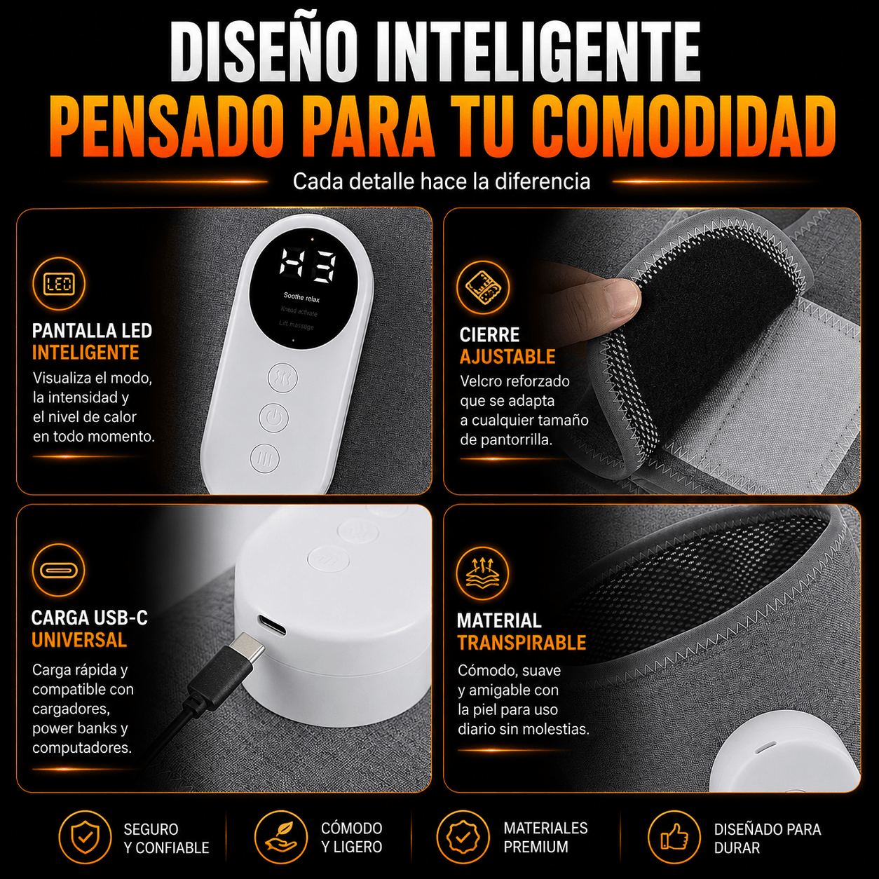 ALIVIOMAX | MASAJEADOR  PARA PIERNAS CANSADAS CON TECNOLOGÍA DE COMPRESIÓN, AIRE Y CALOR