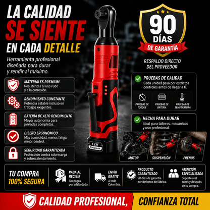 LLAVE TRINQUETE ELÉCTRICA + ALTA POTENCIA, RAPIDEZ Y COMODIDAD