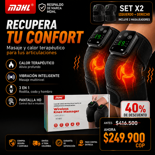 ARTIRELAX PRO™: SET X2 MASAJEADORES CON CALOR Y MASAJE INTELIGENTE 3 EN 1