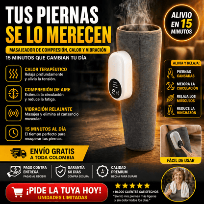 ALIVIOMAX | ALIVIO RÁPIDO PARA PIERNAS CANSADAS CON TECNOLOGÍA DE COMPRESIÓN, AIRE Y CALOR