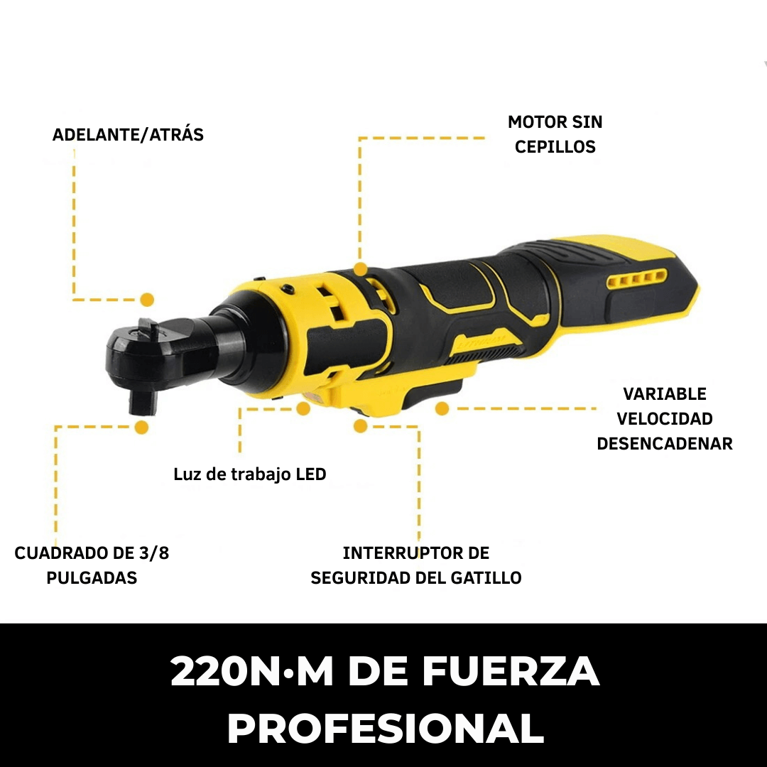 LLAVE TRINQUETE 220NM INALÁMBRICA | POTENCIA REAL PARA TRABAJO PESADO