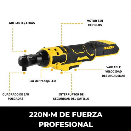 LLAVE TRINQUETE 220NM INALÁMBRICA | POTENCIA REAL PARA TRABAJO PESADO